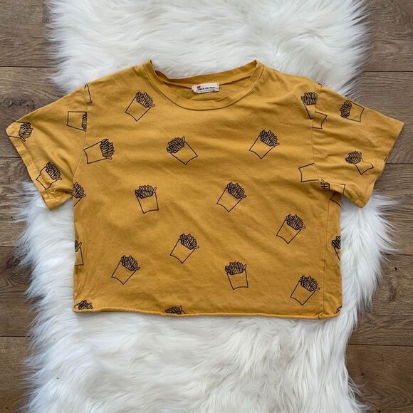 COPY - FRENCH PASTRY • french fry yellow crop top - Picture 2 of 6